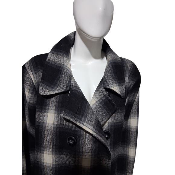 Old Navy Women's size XXL Plaid Double Breasted Casual Outerwear Wool Peacoat - Picture 5 of 14